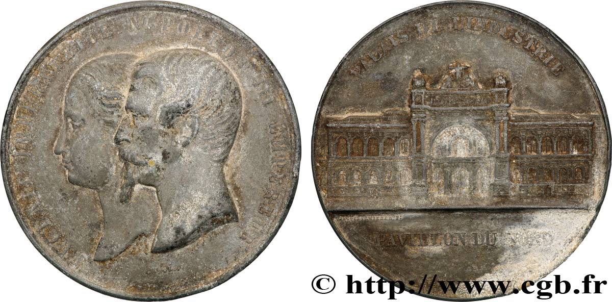 SECOND EMPIRE Médaille, Palais de l’Industrie, pavillon du nord VF