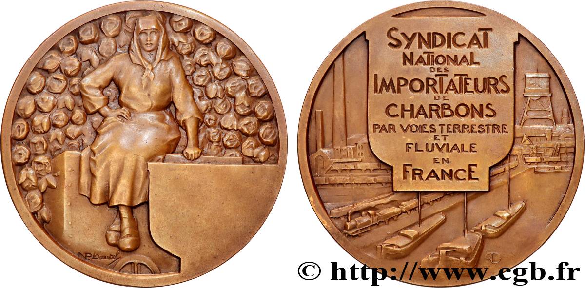 TROISIÈME RÉPUBLIQUE Médaille, Syndicat national des importateurs de charbons TTB+