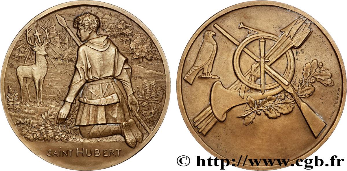 III REPUBLIC Médaille, Saint Hubert AU