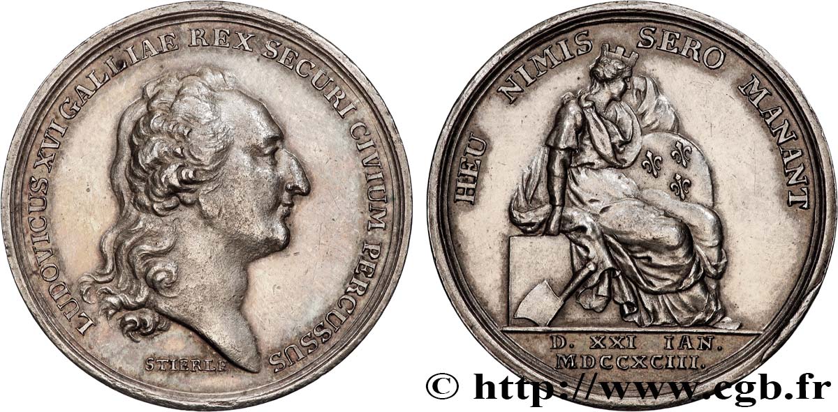 LOUIS XVI Médaille, Mort du roi q.SPL/SPL