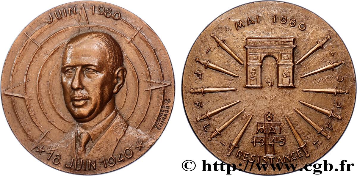 V REPUBLIC Médaille, Résistance  AU