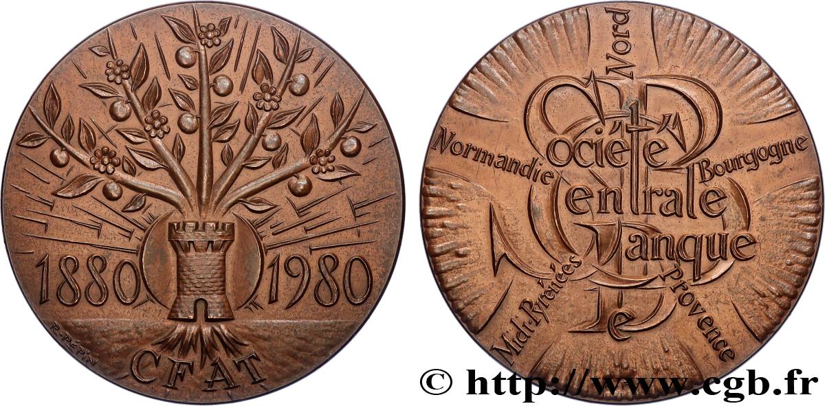 CINQUIÈME RÉPUBLIQUE Plaquette, Société Centrale de Banque TTB+