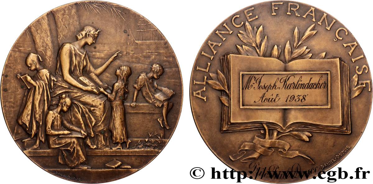 III REPUBLIC Médaille, Alliance française AU