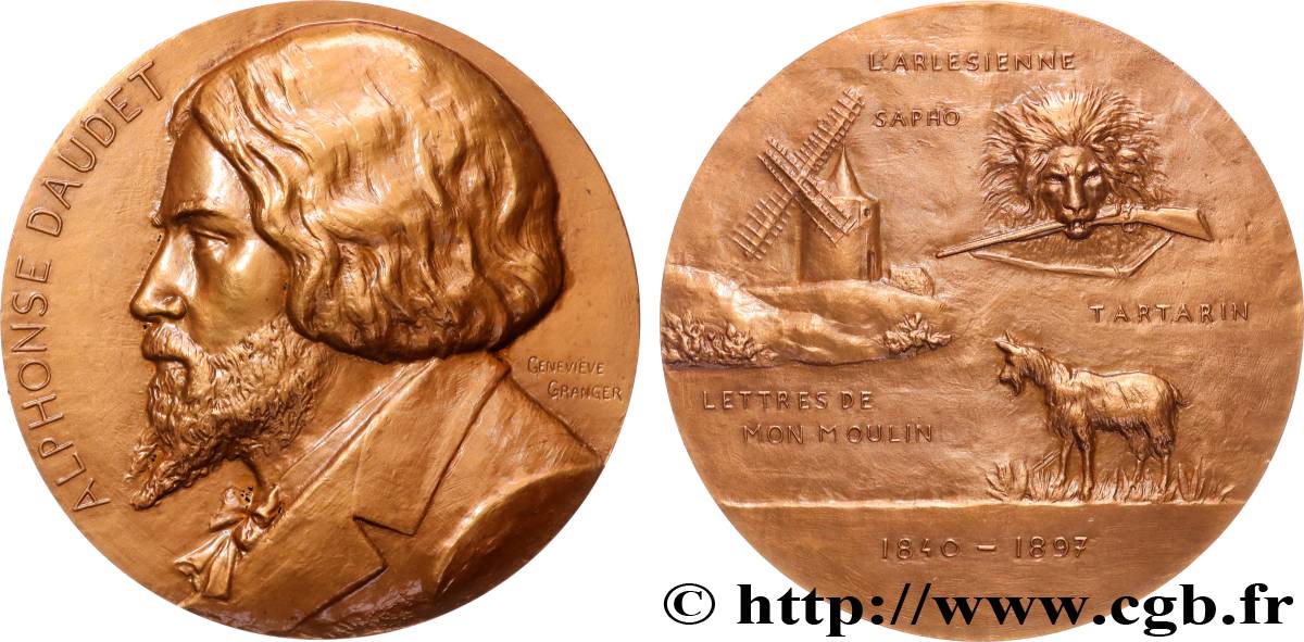 LITTÉRATURE : ÉCRIVAINS/ÉCRIVAINES - POÈTES Médaille, Alphonse Daudet SUP