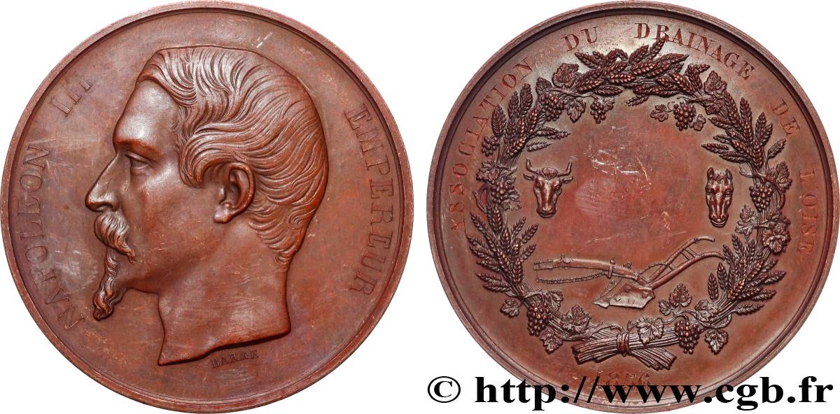 SECOND EMPIRE Médaille, Association du drainage de l’Oise TTB+