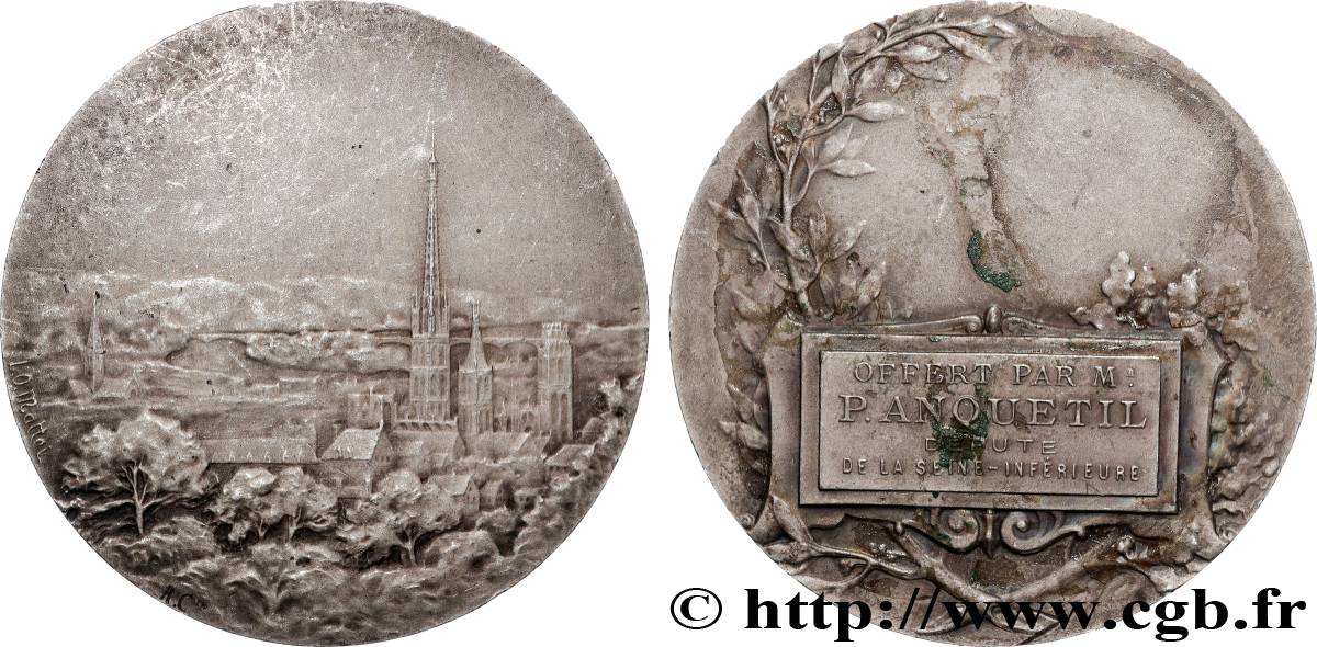 III REPUBLIC Médaille, offerte par le député de la Seine-inférieure XF