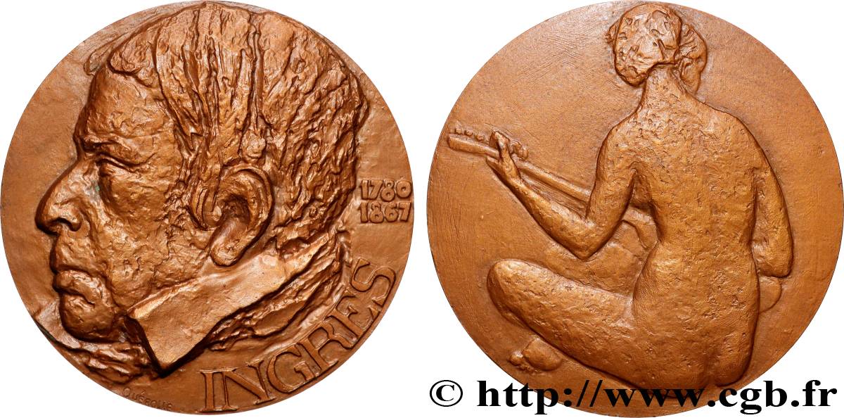 ARTISTS : ENGRAVORS, PAINTERS, SCULPTORS Médaille, Jean-Auguste-Dominique Ingres AU
