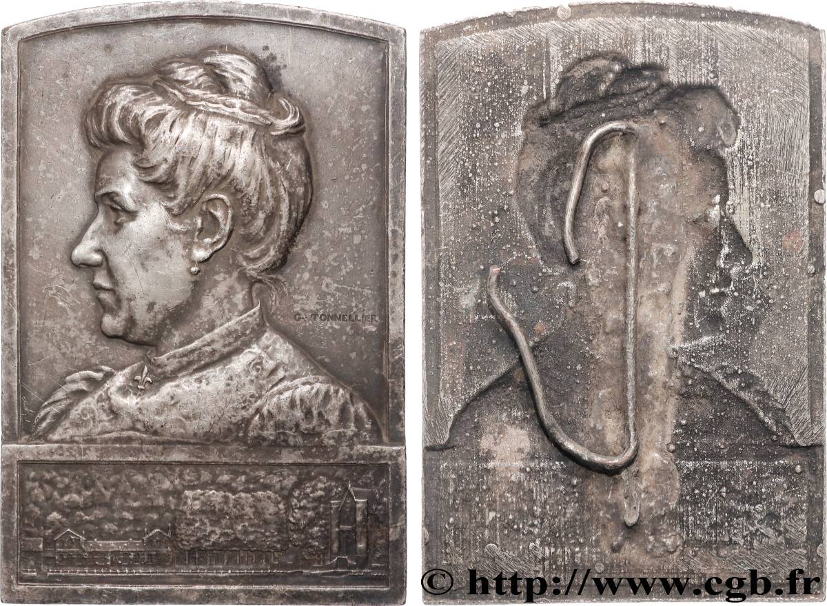 III REPUBLIC Plaquette, Galvanoplastie, Femme par Georges Tonnellier XF