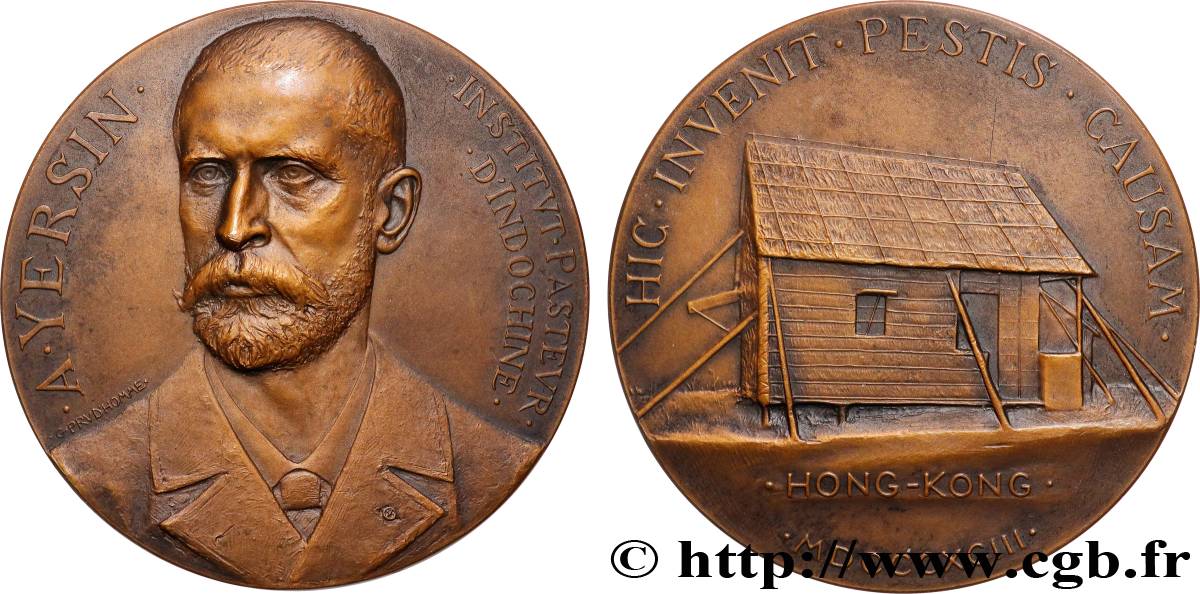 FRENCH THIRD REPUBLIC - FRENCH INDOCHINA Médaille, Alexandre Yersin, Institut Pasteur d’Indochine AU