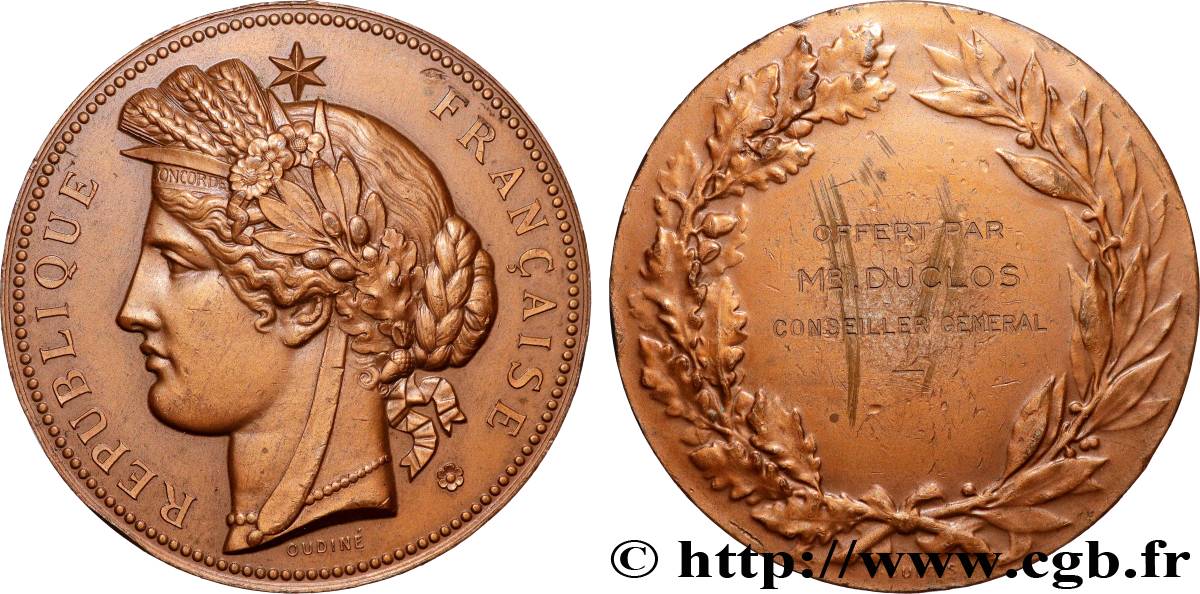CONSEIL GÉNÉRAL, DÉPARTEMENTAL OU MUNICIPAL - CONSEILLERS Médaille, offert par le conseiller général SS/fSS