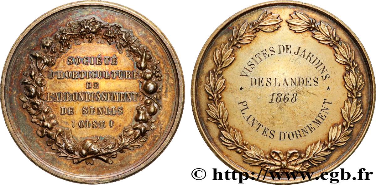 SECOND EMPIRE Médaille, Société d’horticulture, Visites de jardins AU
