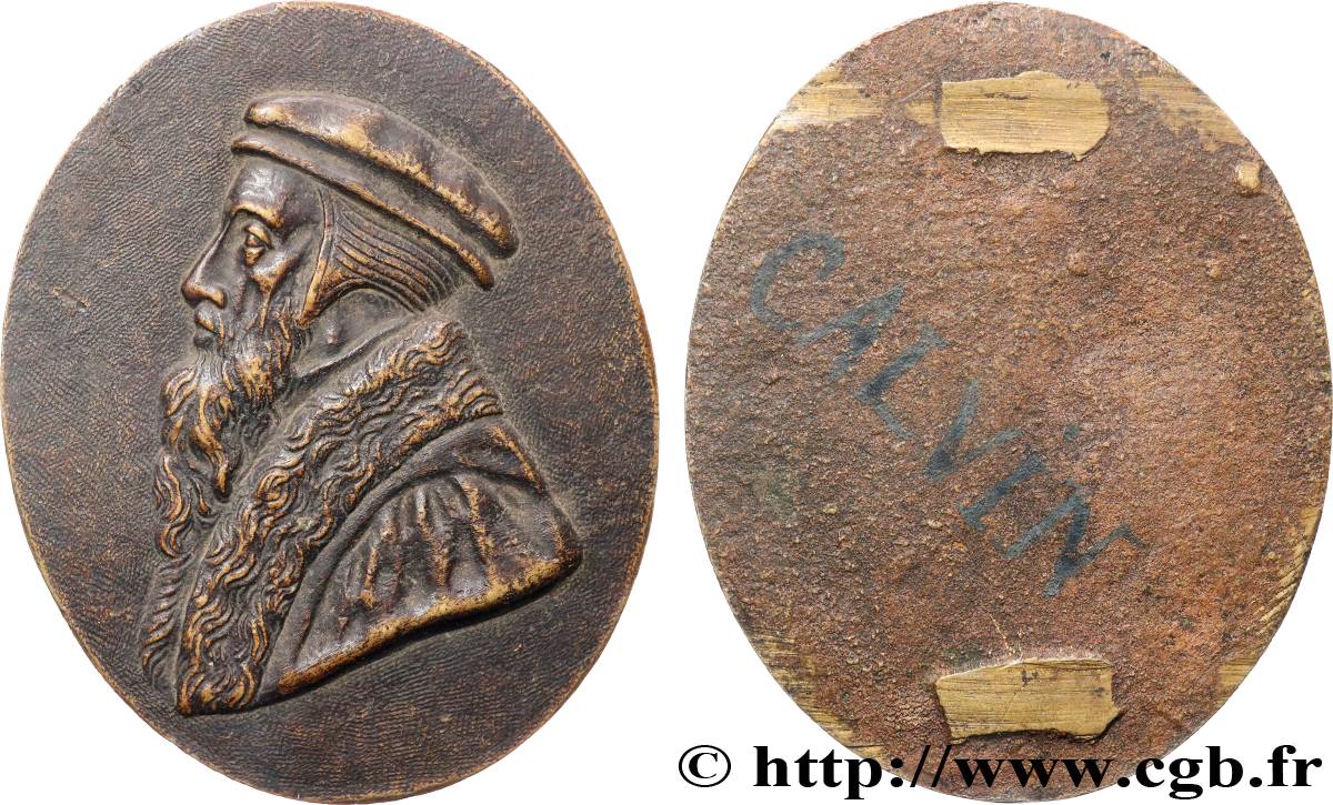 MÉDAILLES RELIGIEUSES Fonte, Jean Calvin TTB+