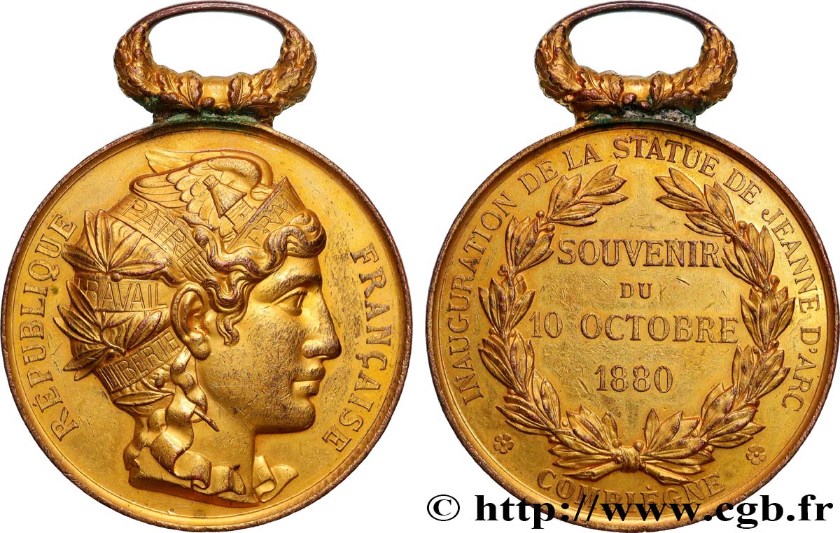 TERZA REPUBBLICA FRANCESE Médaille, Inauguration de la statue de Jeanne d’Arc, Souvenir du 10 octobre BB