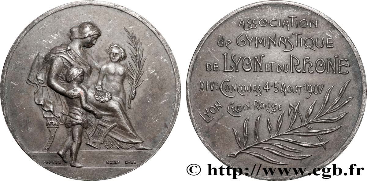 III REPUBLIC Médaille, Association de gymnastique, XIVe concours XF