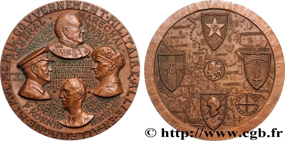 QUINTA REPUBBLICA FRANCESE Médaille, Occupation militaire alliée en Allemagne q.SPL