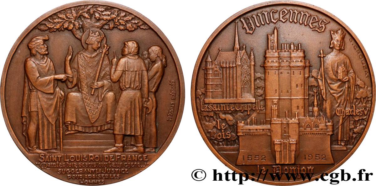III REPUBLIC Médaille, Vincennes, son donjon, son bois, La Sainte Chapelle AU