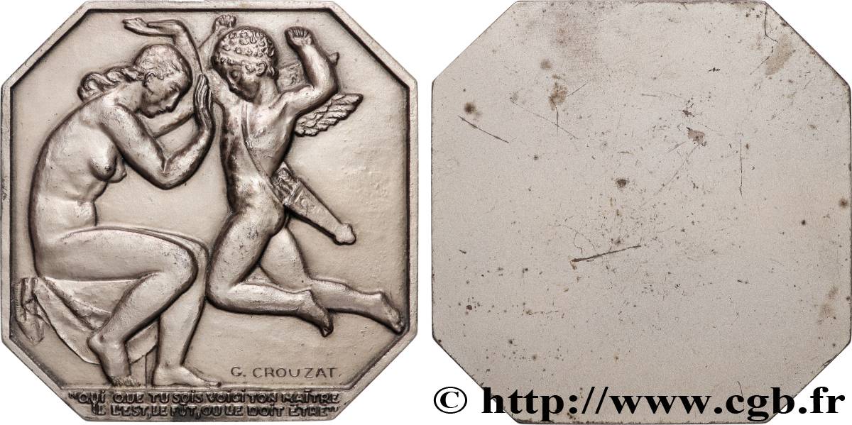 ART, PEINTURE ET SCULPTURE Médaille, L’amour vainqueur par Georges Crouzat TTB+