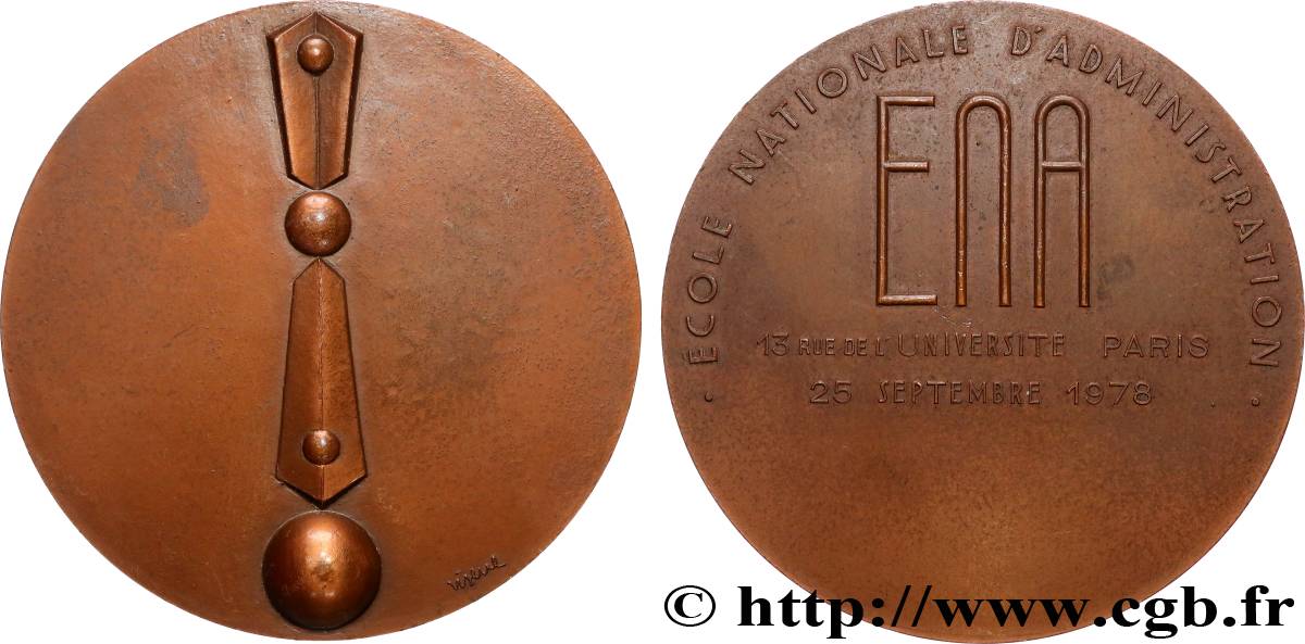 CINQUIÈME RÉPUBLIQUE Médaille, ENA TTB+