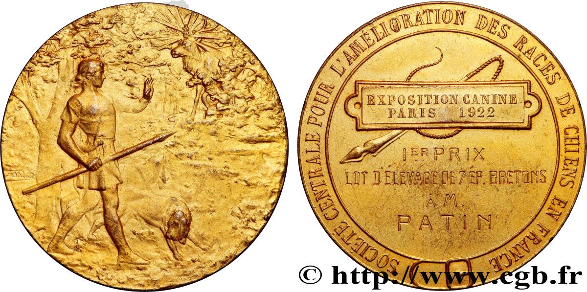 TERZA REPUBBLICA FRANCESE Médaille, Société centrale pour l’amélioration des races de chiens q.SPL