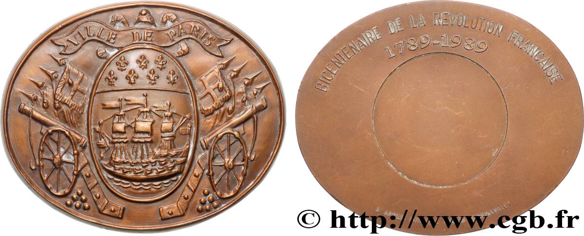 V REPUBLIC Médaille, Ville de Paris, d’après original du Musée Carnavalet XF