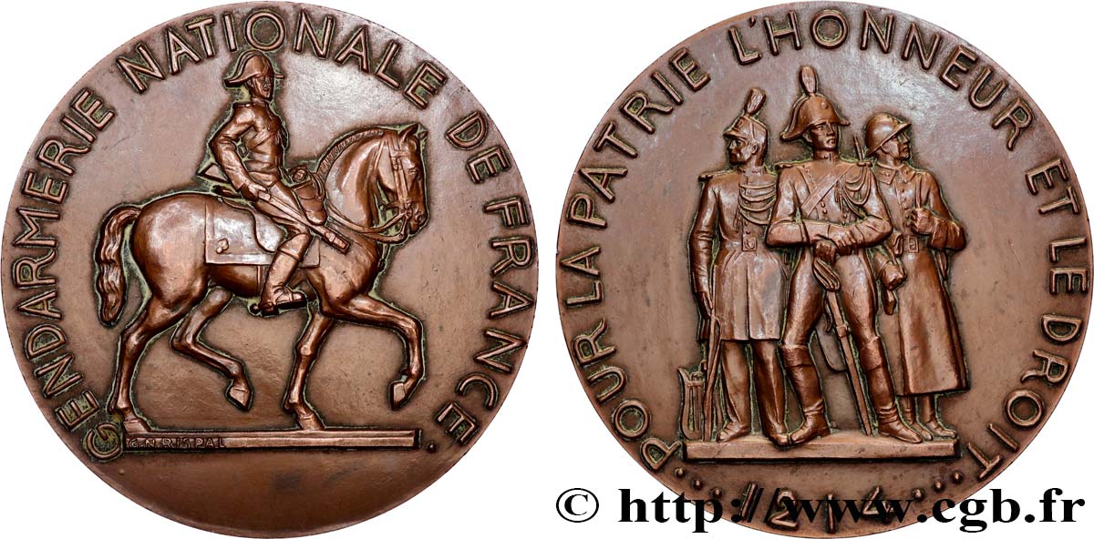 PROVISIONAL GOVERNEMENT OF THE FRENCH REPUBLIC Médaille, Gendarmerie Nationale de France AU