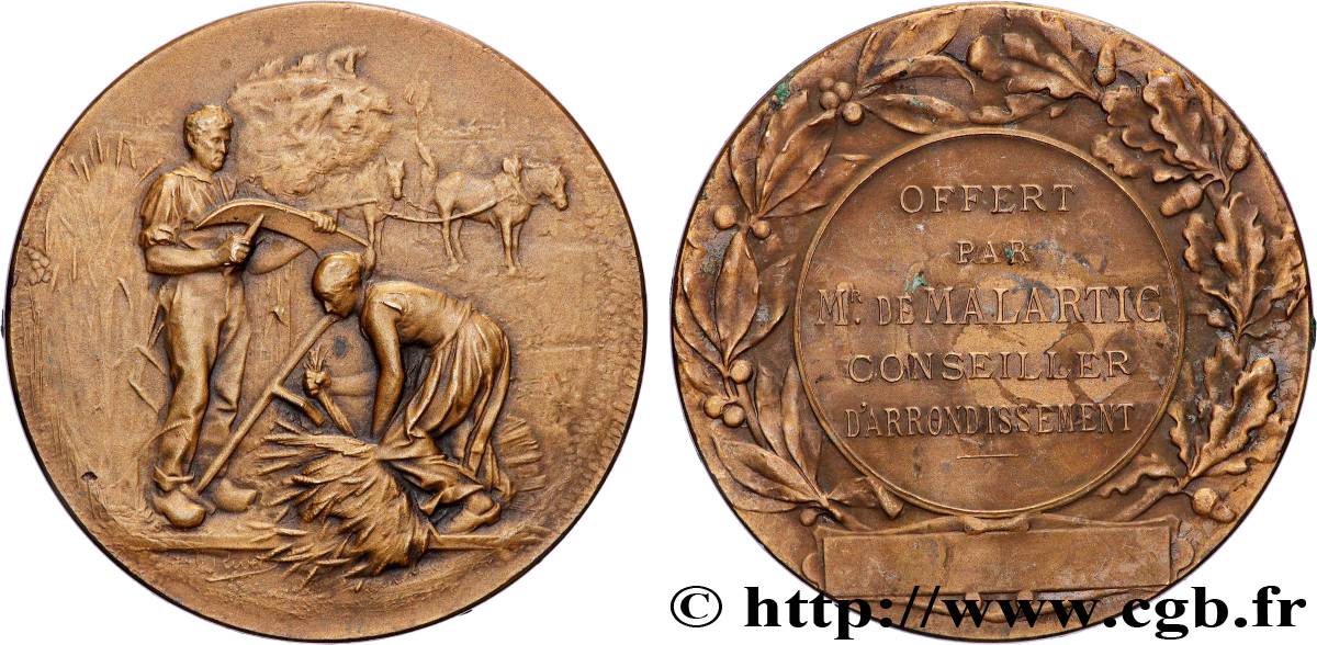 CONSEIL GÉNÉRAL, DÉPARTEMENTAL OU MUNICIPAL - CONSEILLERS Médaille, Offerte par Monsieur de Malartic, conseiller d’arrondissement SS