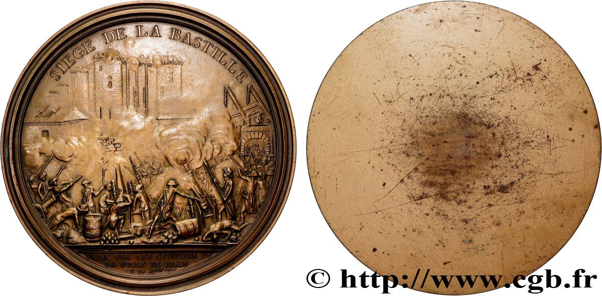 LOUIS XVI Médaille uniface, Siège de la Bastille, refrappe SPL/q.SPL