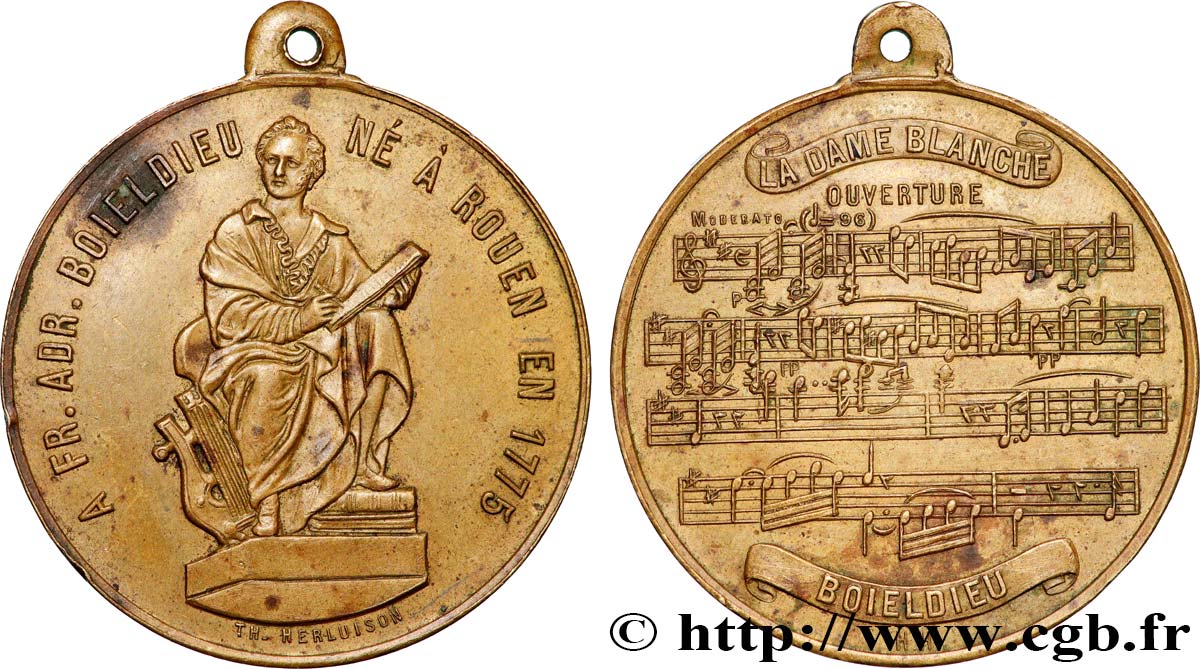 ARTISTS : DANCERS, MUSICIANS Médaille,  François Adrien Boieldieu AU