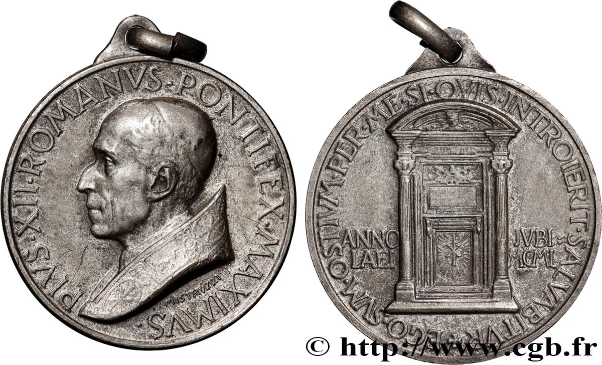 VATICAN - PIE XII (Eugenio Pacelli) Médaille, Nouvelle année jubilaire AU