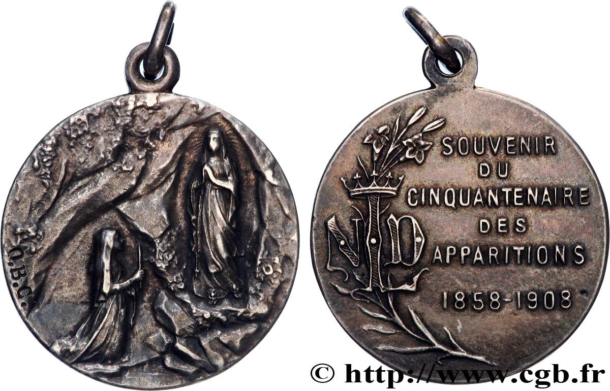 TERZA REPUBBLICA FRANCESE Médaille, Souvenir du cinquantenaire des apparitions q.SPL