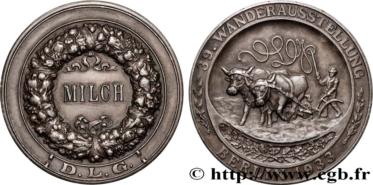 ALLEMAGNE - RÉPUBLIQUE DE WEIMAR Médaille, Exposition TTB