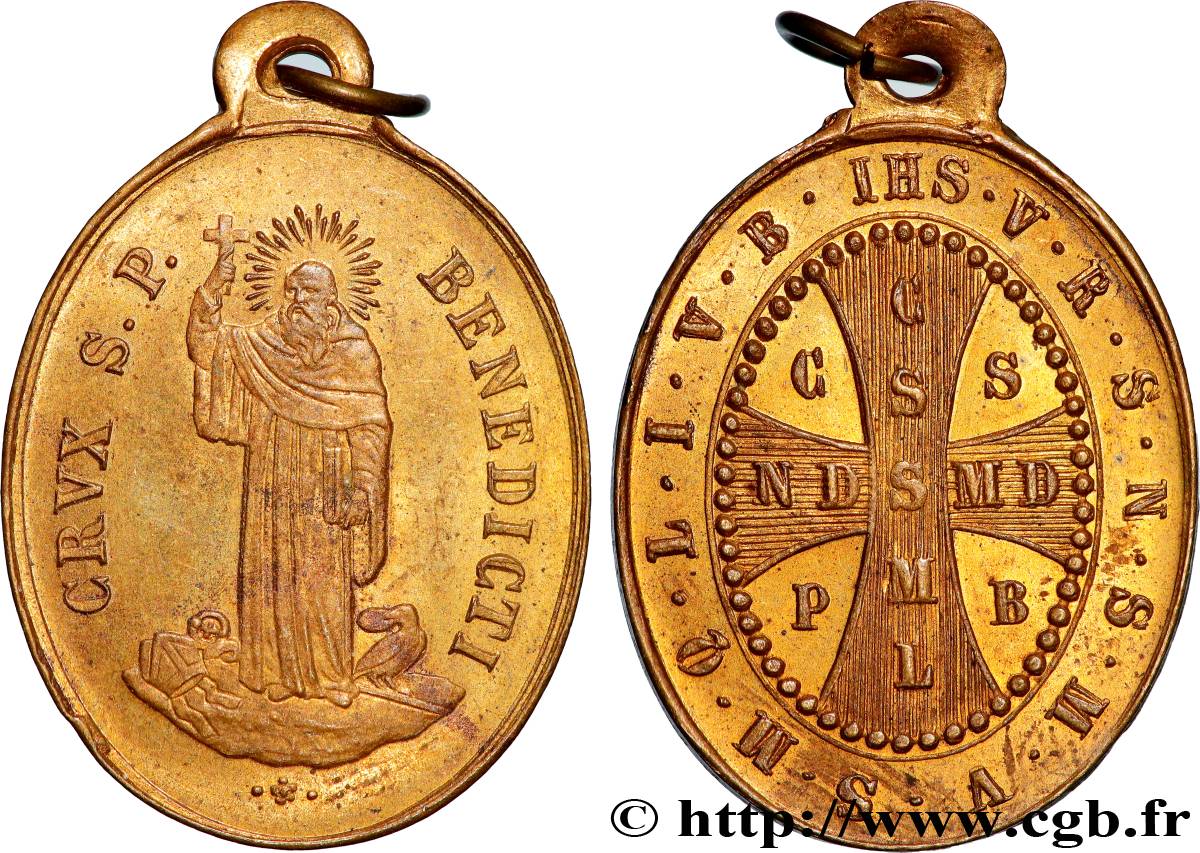 MÉDAILLES RELIGIEUSES Médaille, Saint Benoît AU/AU