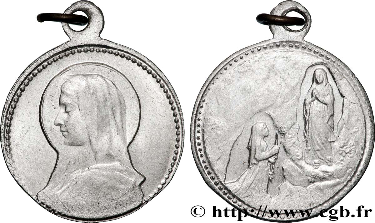 MÉDAILLES RELIGIEUSES Médaille, Notre-Dame de Lourdes AU