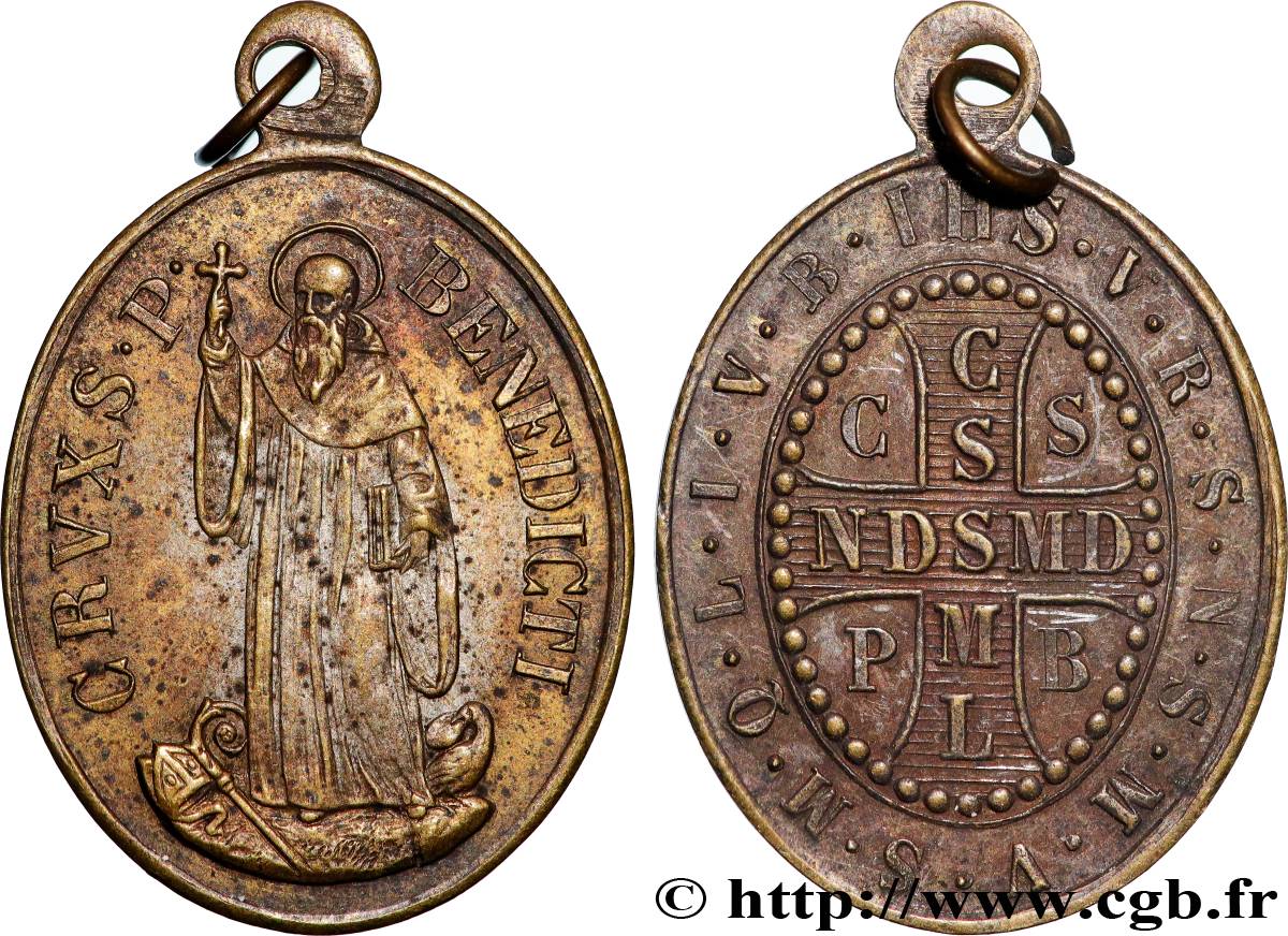 RELIGIOUS MEDALS Médaille, Saint Benoît XF