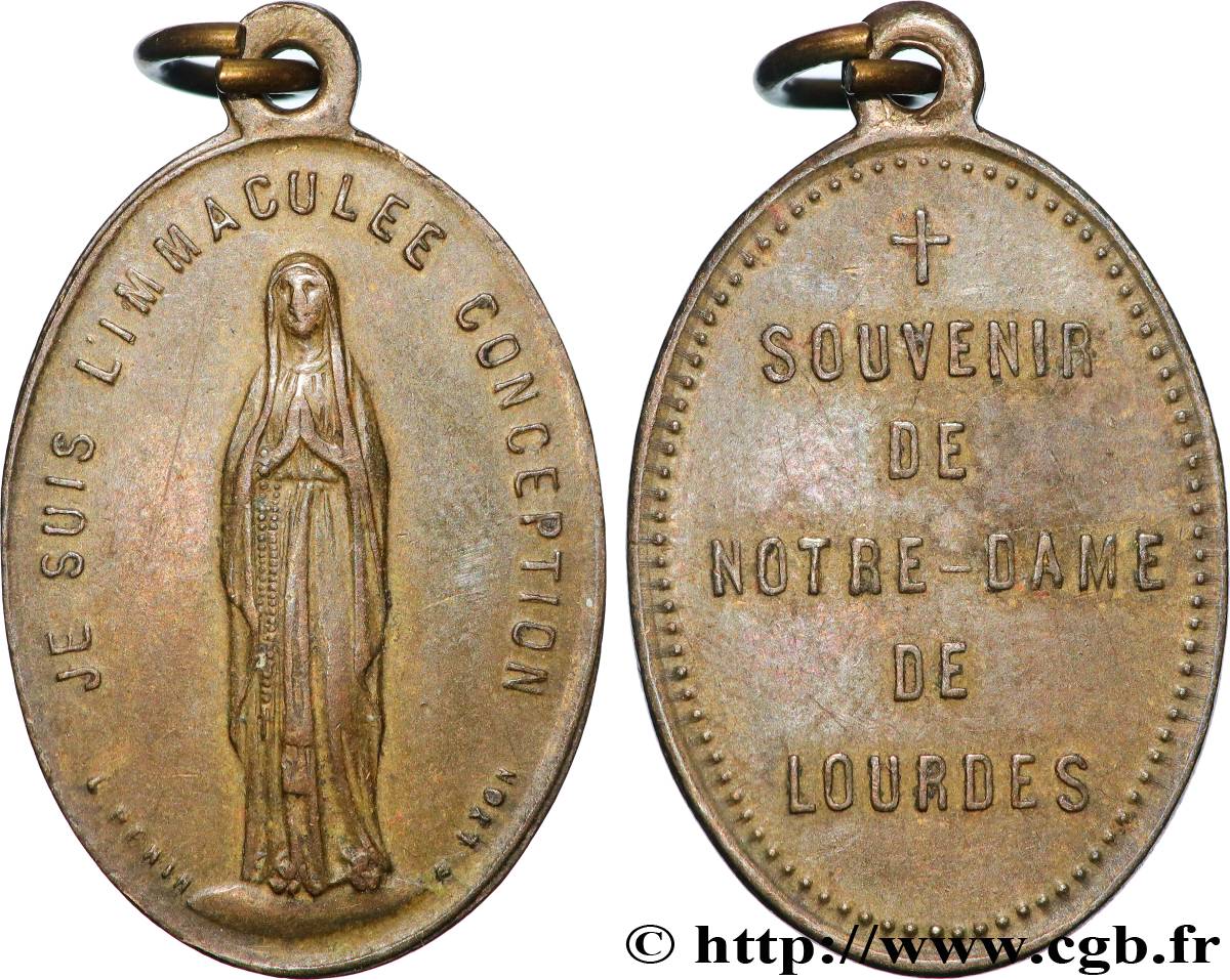 MÉDAILLES RELIGIEUSES Médaille, Notre-Dame de Lourdes AU