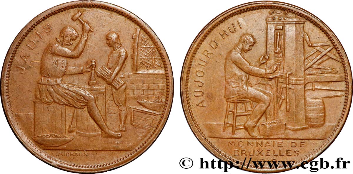 BELGIQUE - ROYAUME DE BELGIQUE - ALBERT Ier Souvenir de la Monnaie de Bruxelles TTB