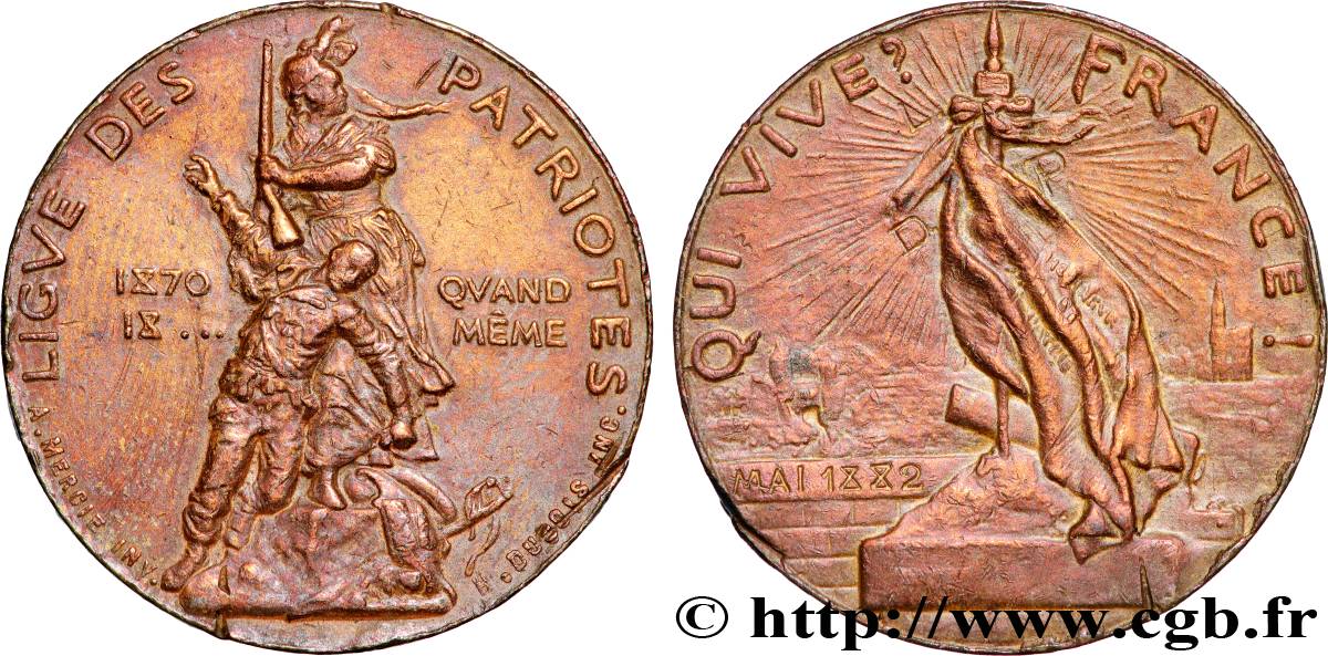 TIR ET ARQUEBUSE Médaille, Ligue des patriotes XF
