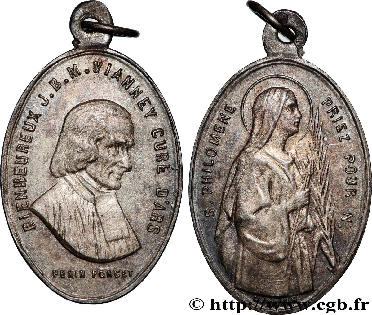 RELIGIOUS MEDALS Médaille, Jean-Marie Vianney et Sainte Philomène AU
