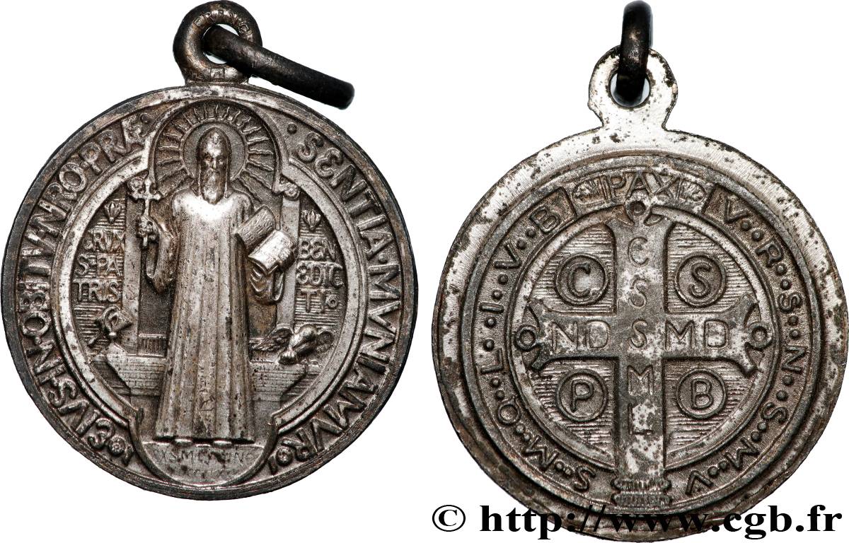 RELIGIOUS MEDALS Médaille, Saint Benoît XF