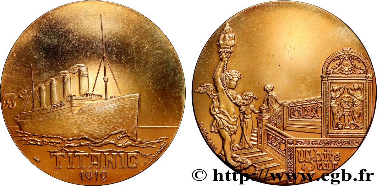 SEA AND NAVY : SHIPS AND BOATS Médaille, Paquebot Titanic AU