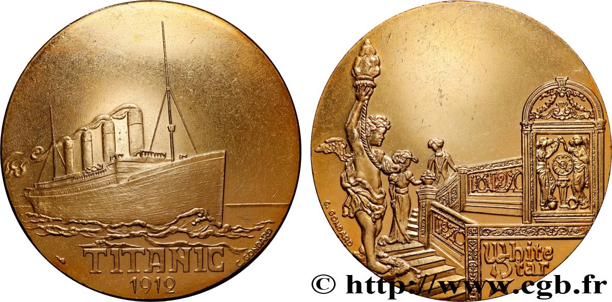 SEA AND NAVY : SHIPS AND BOATS Médaille, Paquebot Titanic AU