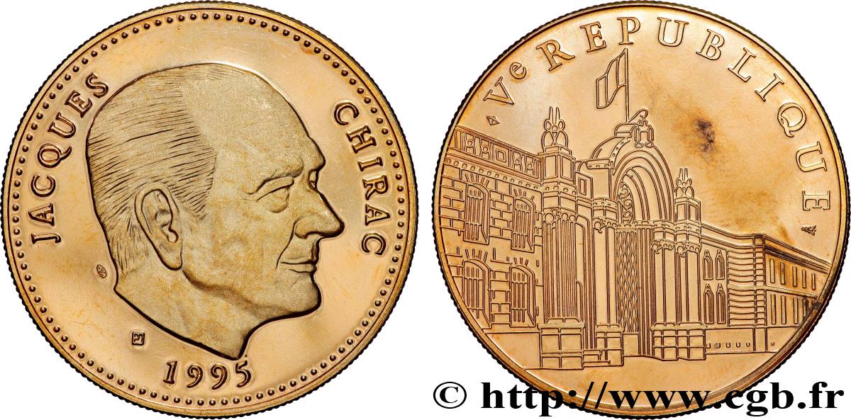CINQUIÈME RÉPUBLIQUE Médaille, Jacques Chirac, président de la République SUP