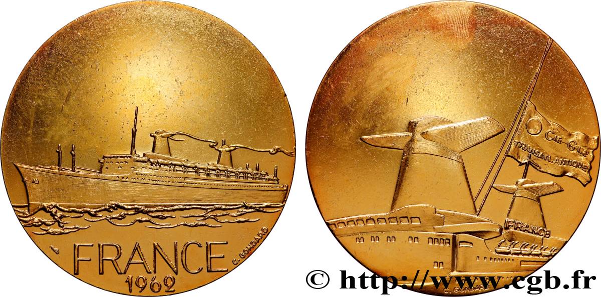 V REPUBLIC Médaille, Paquebot France AU