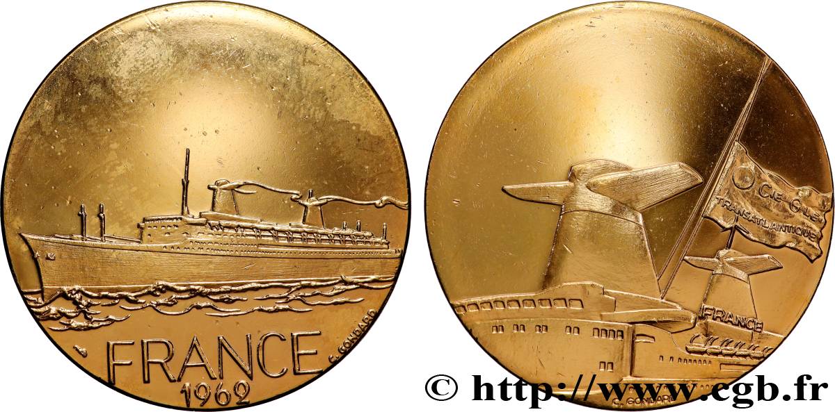 V REPUBLIC Médaille, Paquebot France AU