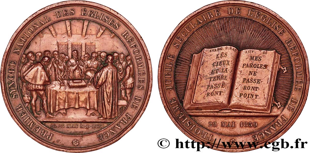 SEGUNDO IMPERIO FRANCES Médaille, Troisième jubilé séculaire de l’église réformée de France BC+