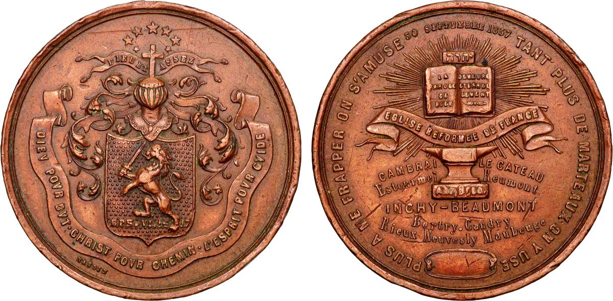ZWEITES KAISERREICH Médaille, Eglise réformée de France SS