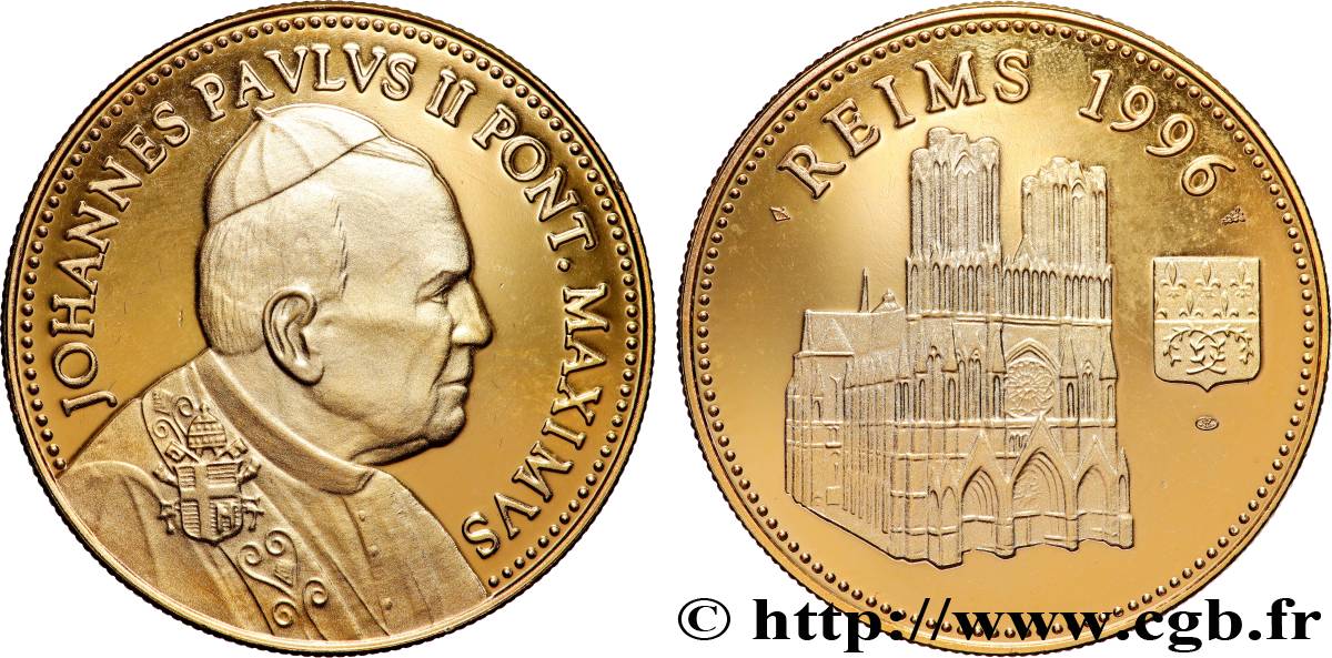 VATICAN ET ÉTATS PONTIFICAUX Médaille, Jean-Paul II, Reims SUP