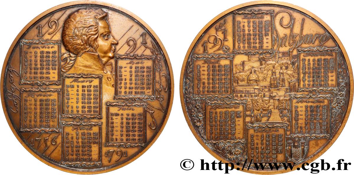 QUINTA REPUBBLICA FRANCESE Médaille calendrier - Salzburg et Mozart BB