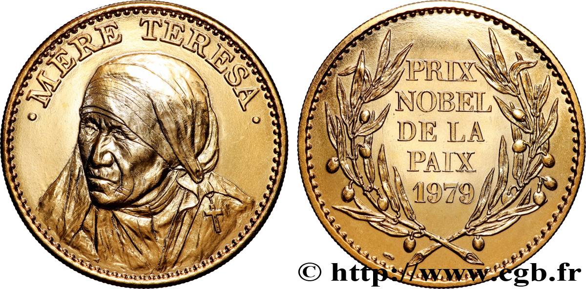 V REPUBLIC Médaille, Mère Thérésa, Prix nobel de la Paix AU