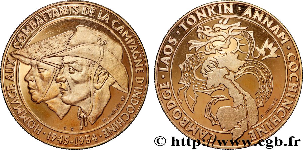 UNION FRANÇAISE - INDOCHINE FRANÇAISE Médaille, Hommage aux combattants de la campagne d’Indochine SUP